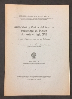 Portada de libro Misterios y Autor del teatro misionero en M�jico durante el siglo XVI...