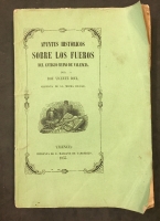 Portada de libro Apuntes Hist�ricos sobre los Fueros del Antiguo Reino de Valencia