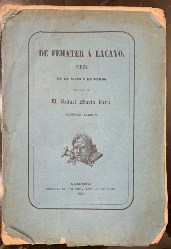 Portada de De Femater � Lacayo. Pieza en un acto y en verso - Rafael Mar�a Liern