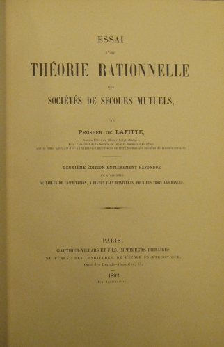 Portada de Essai D' Une Theorie Rationnelle des Societes de Secours Mutuels - Prosper De Lafitte