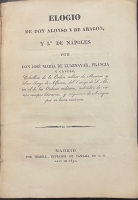 Portada de libro Elogio de Don Alonso V de Arag�n, y I� de N�poles