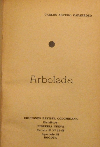 Portada de Arboleda - Carlos Arturo Caparroso
