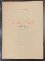 Portada de libro Inuectiua contra el Heresiarcha Luthero (Burgos, 1552). Con el In Ibin...