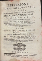 Portada de libro Reflexiones sobre los contratos mar�timos, sacadas del derecho civil y...