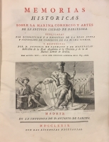 Portada de libro Memorias Hist�ricas sobre la Marina Comercio y Artes de la Antigua...