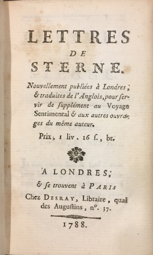Portada de Lettres de Sterne - Laurence Sterne