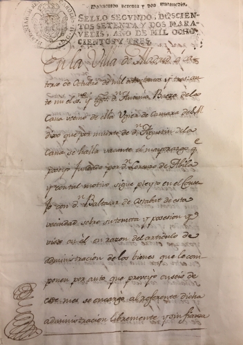 Portada de Pleito por Mallorazgo fundado por D. Lorenzo de Avila en el Consejo