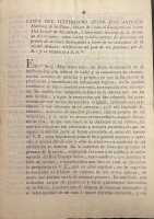 Portada de libro Carta de D. Antonio Martinez de la Plaza, Obispo de Cdiz, al Seor D....
