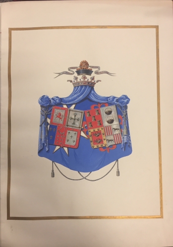 Portada de Despacho de Nobleza y blasones de las Casas de Le�n y Fern�ndez de Heredia. 