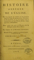 Portada de libro Histoire Abr�g�e De L��glise. Ou L�n Expose Ses Combats et Ses...