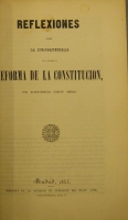 Portada de libro Reflexiones Sobre La Inoportunidad De La Proyectada Reforma De La...