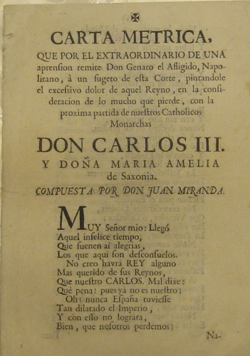 Portada de Don Carlos III y Do�a Maria Amelia De Saxonia - Juan Miranda
