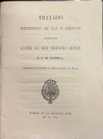 Portada de libro Tratado Definitivo De Paz y Amistad Concluido Entre El Rey Nuestro...
