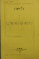 Portada de libro Espa�a y La Dinast�a De Saboya