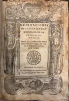 Portada de libro Ordinaciones del Regimiento y Govierno de la Ciudad de Huesca