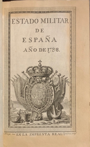 Portada de Estado Militar de Espa�a, a�o de 1798