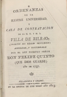 Portada de libro Ordenanzas de la Ilustre Universidad y Casa de Contrataci�n de la...