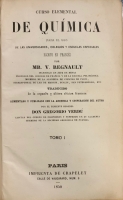 Portada de libro Curso Elemental de Quimica