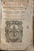 Portada de libro Historiarum Indicarum Libri XVI. Selectarum item ex India Epistolarum...