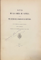 Portada de libro Actas de las Cortes de Castilla publicadas por acuerdo del Congreso de...