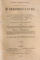 Portada de libro Cours Elementaire theorique et pratique D' Arboriculture