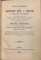 Portada de libro Manual Elemental de Pirotecnia Civil y Militar, � Arte del Polvorista....