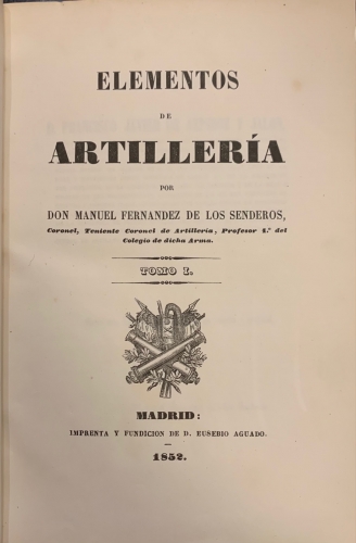 Portada de Elementos de Artiller�a - Manuel Fern�ndez de los Senderos