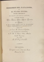 Portada de libro Horrores del Fatalismo � El P�lades Sincero. Poema hist�rico dividido...