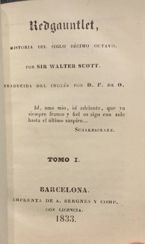 Portada de Redgauntlet. Historia del Siglo D�cimo Octavo - Walter Scott