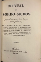 Portada de libro Manual de Sordo - Mudos que puede servir para los que oyen y hablan