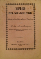 Portada de libro Calendario Del Silvicultor o Manual De Silvicultura Prctica