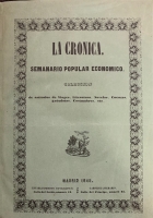 Portada de libro La Cr�nica. Semanario Popular Economico. Colecci�n de art�culos de...