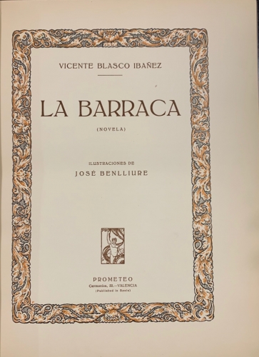 Portada de La Barraca - Vicente Blasco Iba�ez