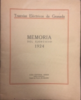 Portada de libro Tranv�as El�ctricos De Granada. Memoria Del Ejercicio 1924