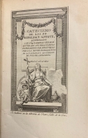Portada de libro Catecismo de los padres Ripalda y Astete adornado con 153 l�minas...