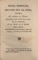 Portada de libro Numa Pompilio, Segundo Rey de Roma
