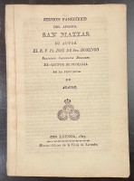 Portada de libro Serm�n Panegirico Del Apostol San Matias