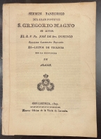 Portada de libro Serm�n Panegirico Del Gran Pontifice S. Gregorio Magno