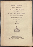 Portada de libro Sermon Panegirico De Ntra Madre SSma Del Carmen