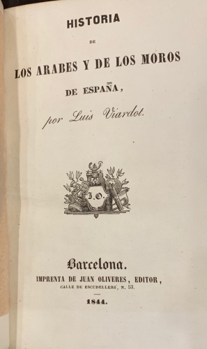 Portada de Historia de los �rabes y de los Moros de Espa�a - Luis Viardot