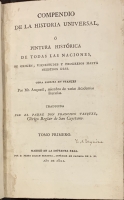 Portada de libro Compendio de la Historia Universal � Pintura Hist�rica de todas las...