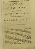 Portada de libro Noticia De Las Fiestas Que celebr� la ciudad De Palencia En La...