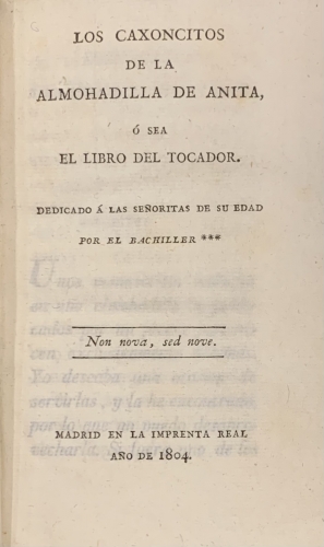 Portada de Los Caxoncitos de la Almohadilla de Anita � sea El Libro de Tocador