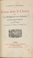 Portada de libro Venus dans le Clo�tre ou la Religieuse en Chemise. Entretiens Curieux