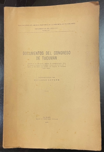 Portada de Documentos Del congreso De Tucuman