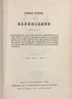 Portada de libro Famoso Litigio, � sea Espediente po�tico-pros�ico..entre una musa...