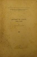 Portada de libro Historia De Zarate 1689-1909