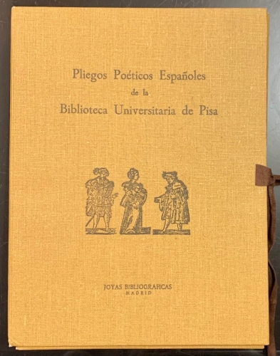 Portada de Pliegos Po�ticos Espa�oles de la Biblioteca Universitaria de Pisa