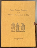 Portada de libro Pliegos Po�ticos Espa�oles de la Biblioteca Universitaria de Pisa