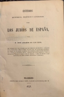 Portada de libro Estudios Hist�ricos, Pol�ticos y Literarios sobre Los Judios de Espa�a